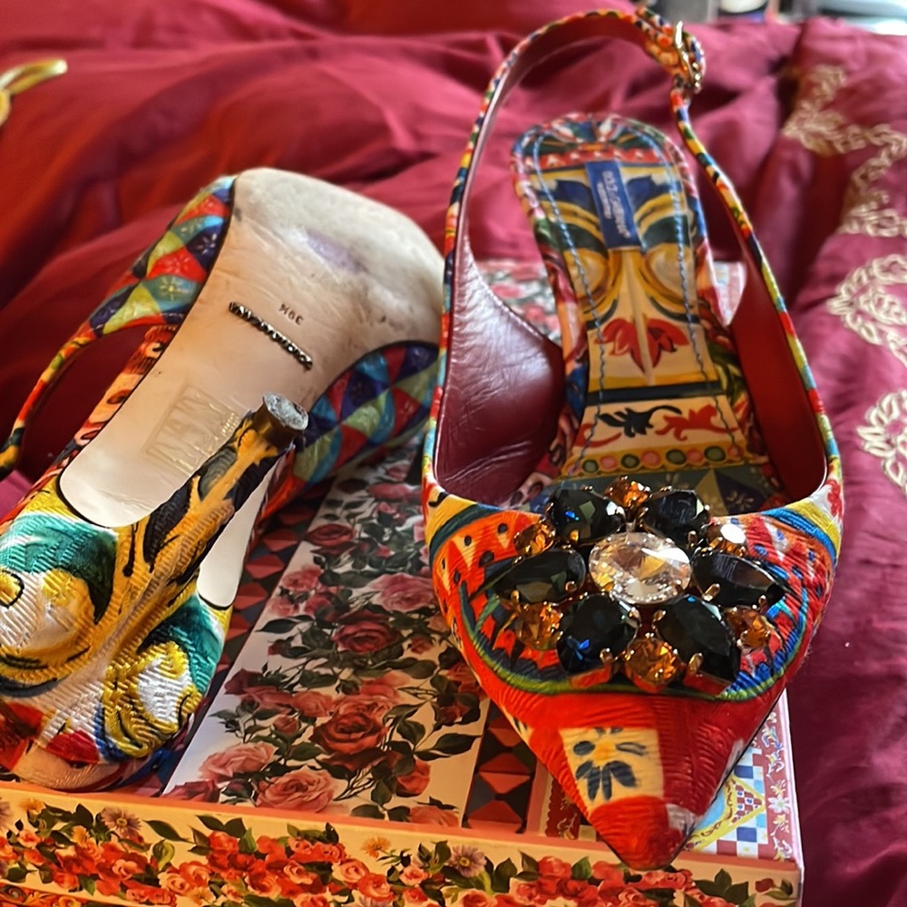 Dolce & Gabbana CARRETTO/MAIOLICA SLINGBACK SHOES, box, dustbag 👠